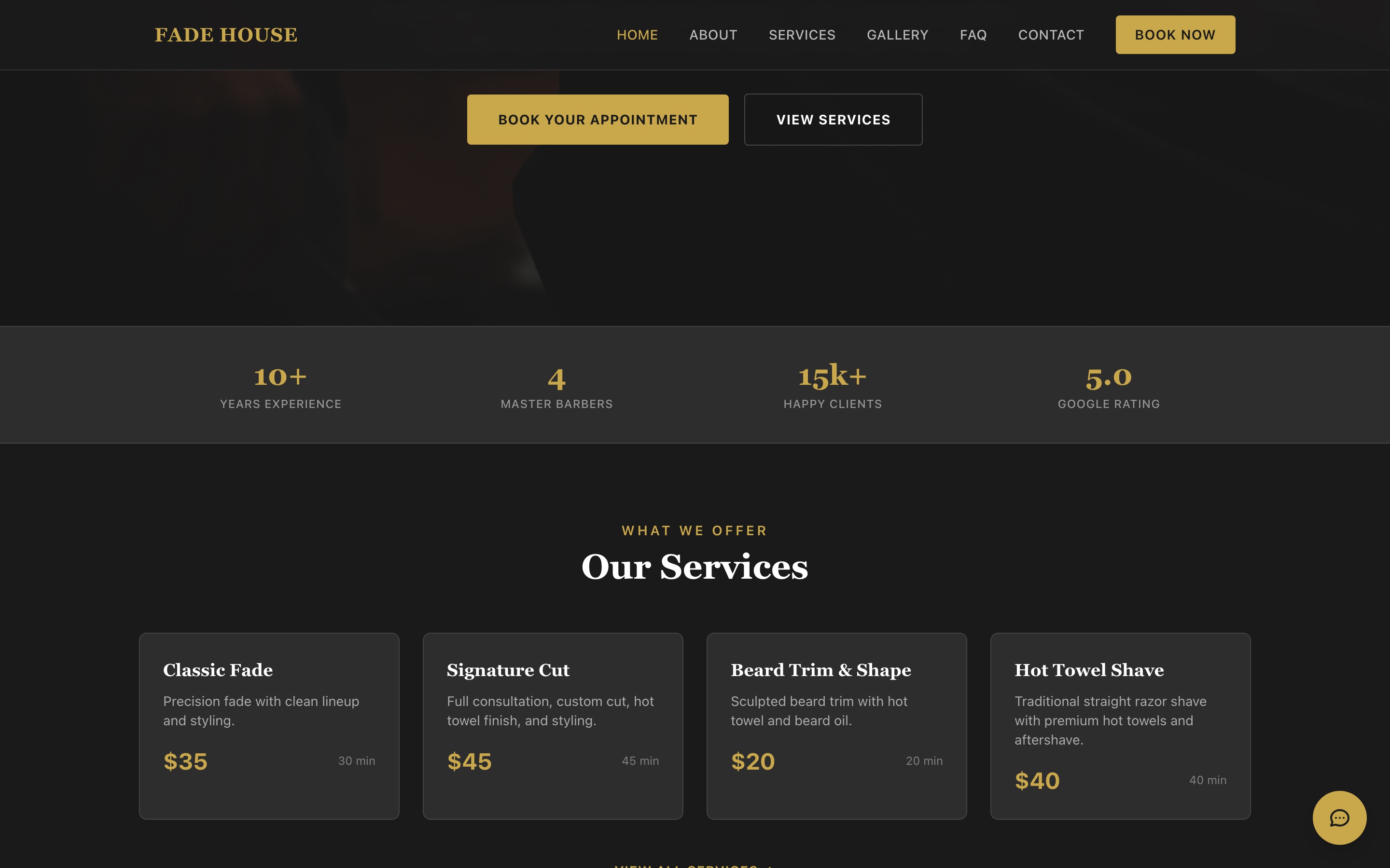 Fade House Barbershop page 1