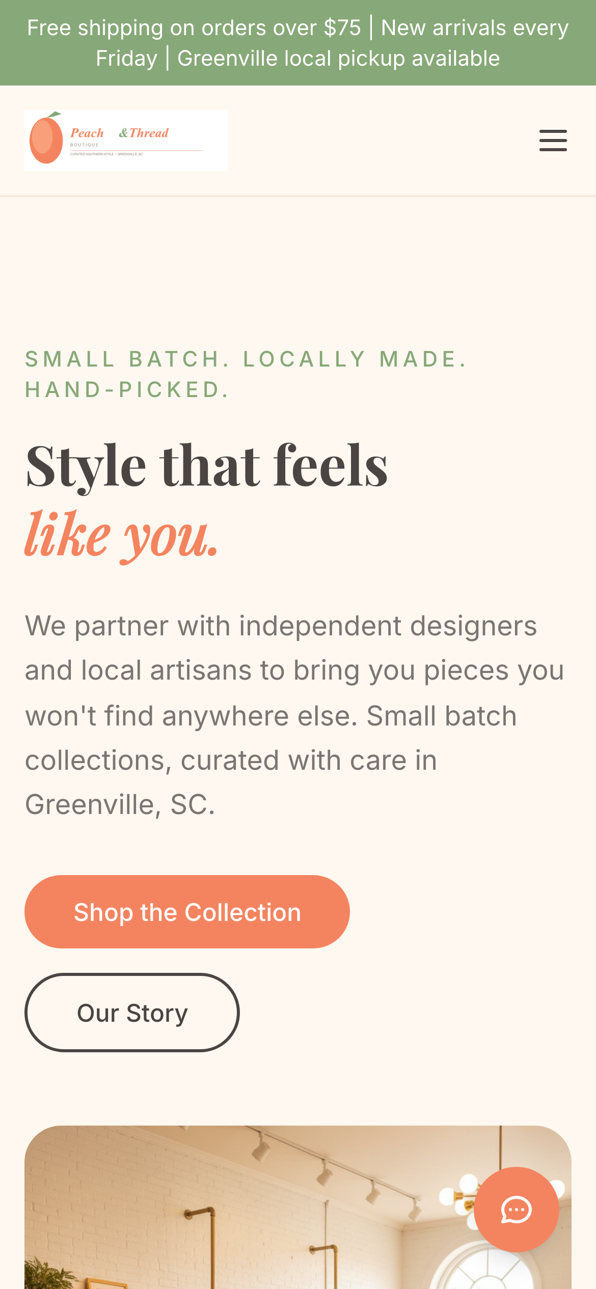 Peach & Thread on mobile