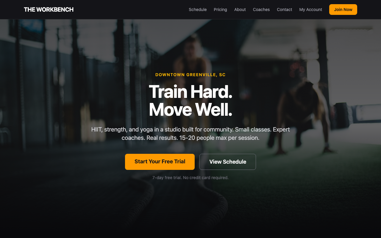 The Workbench Miami: Class Booking & Membership Platform
